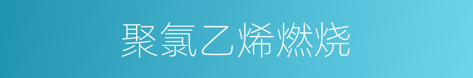 聚氯乙烯燃烧的同义词
