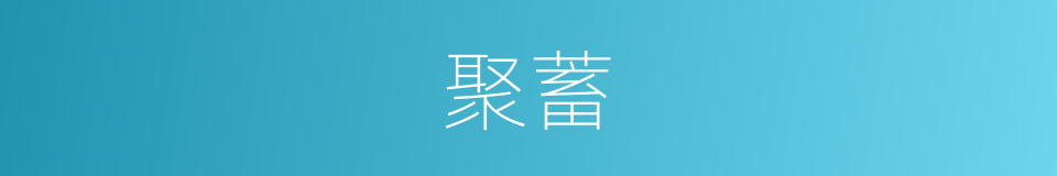 聚蓄的意思