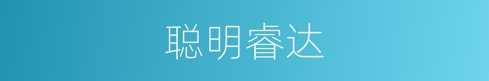 聪明睿达的意思