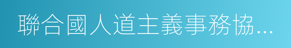 聯合國人道主義事務協調廳的同義詞