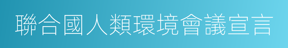 聯合國人類環境會議宣言的同義詞