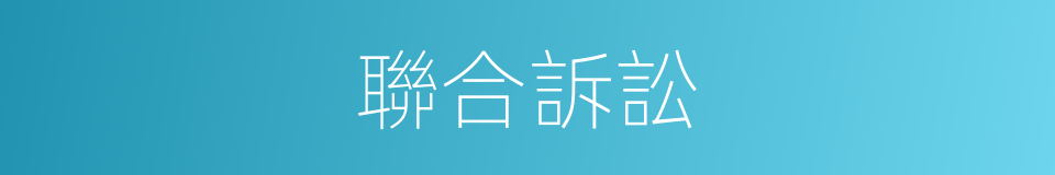 聯合訴訟的同義詞