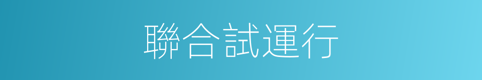 聯合試運行的同義詞