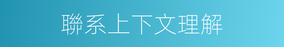 聯系上下文理解的同義詞