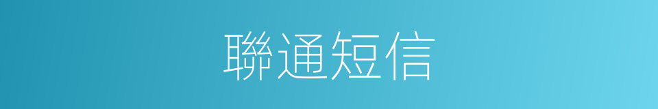 聯通短信的同義詞