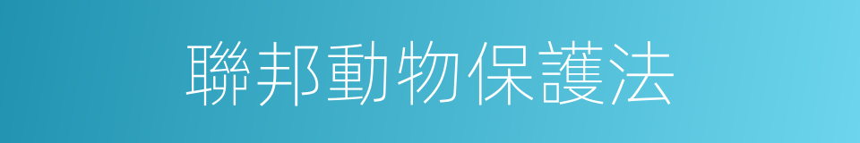 聯邦動物保護法的同義詞