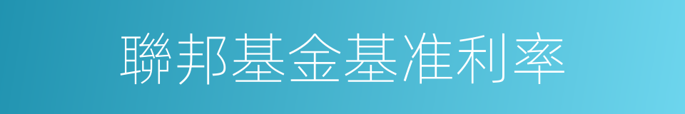 聯邦基金基准利率的同義詞