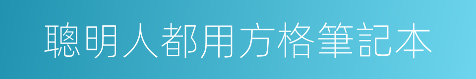 聰明人都用方格筆記本的同義詞
