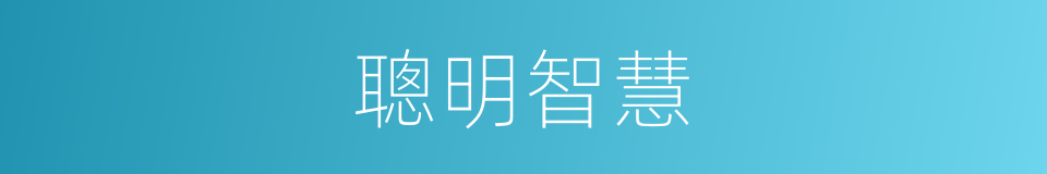 聰明智慧的意思