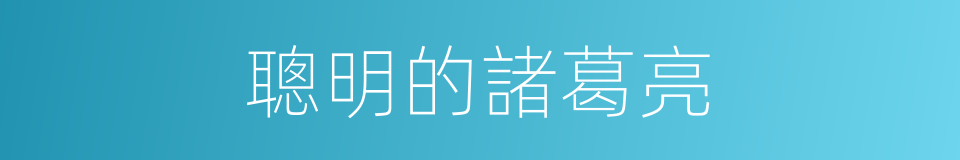 聰明的諸葛亮的同義詞