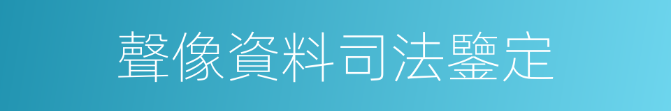 聲像資料司法鑒定的同義詞