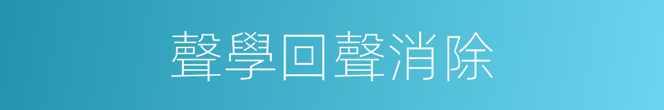 聲學回聲消除的同義詞