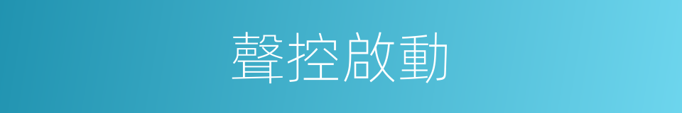 聲控啟動的同義詞