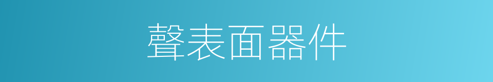 聲表面器件的同義詞