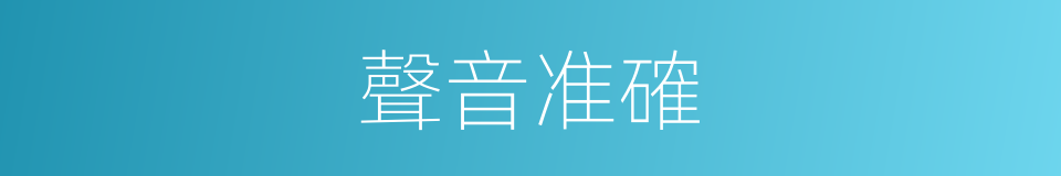 聲音准確的同義詞