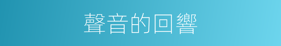 聲音的回響的同義詞
