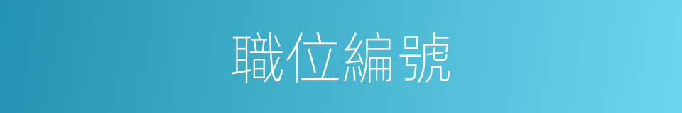 職位編號的同義詞