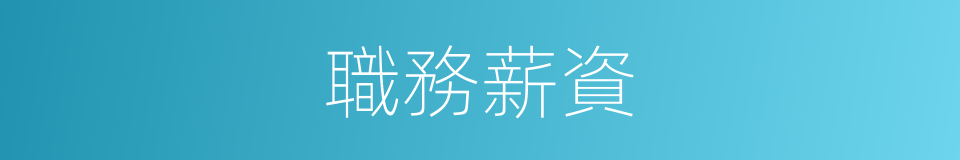 職務薪資的同義詞