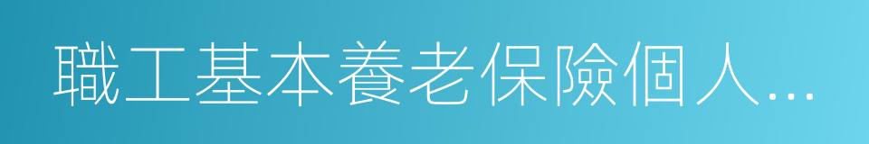 職工基本養老保險個人賬戶的同義詞