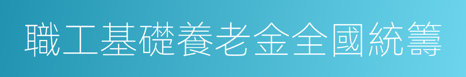 職工基礎養老金全國統籌的同義詞