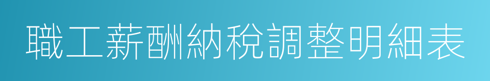 職工薪酬納稅調整明細表的同義詞