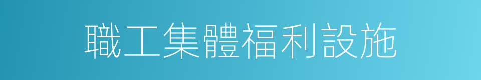 職工集體福利設施的同義詞