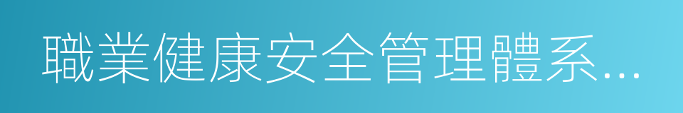 職業健康安全管理體系認證的同義詞