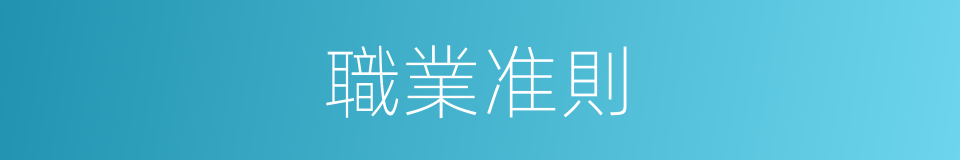 職業准則的同義詞