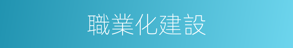 職業化建設的同義詞