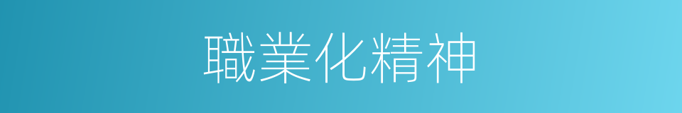 職業化精神的同義詞