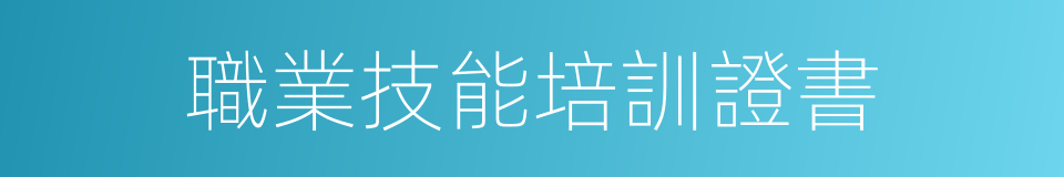 職業技能培訓證書的同義詞