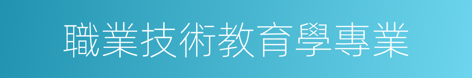 職業技術教育學專業的同義詞