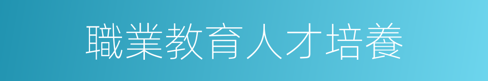 職業教育人才培養的同義詞