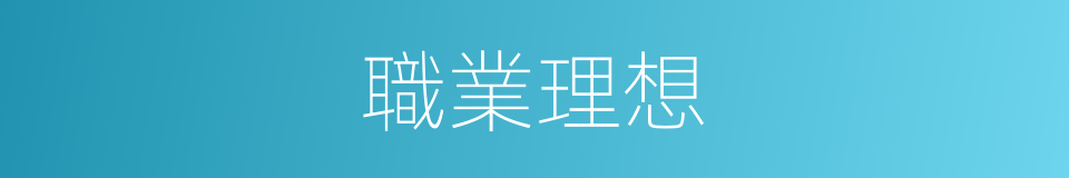 職業理想的意思
