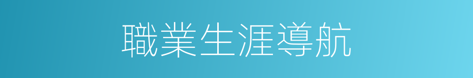職業生涯導航的同義詞