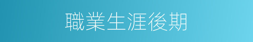 職業生涯後期的同義詞