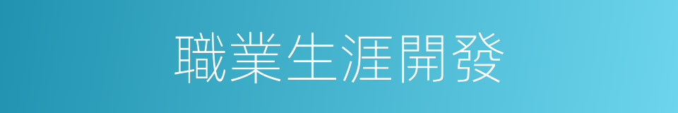 職業生涯開發的同義詞