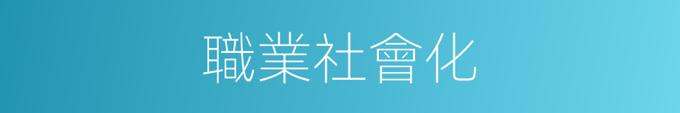 職業社會化的同義詞