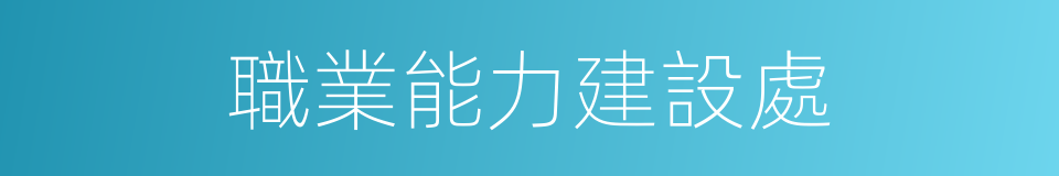 職業能力建設處的同義詞