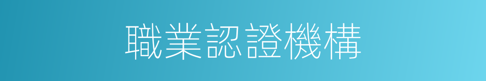 職業認證機構的同義詞