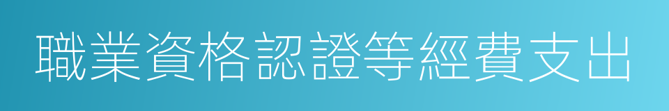 職業資格認證等經費支出的同義詞