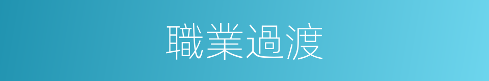 職業過渡的同義詞