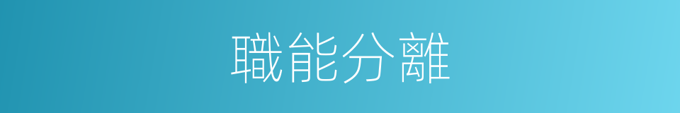 職能分離的同義詞