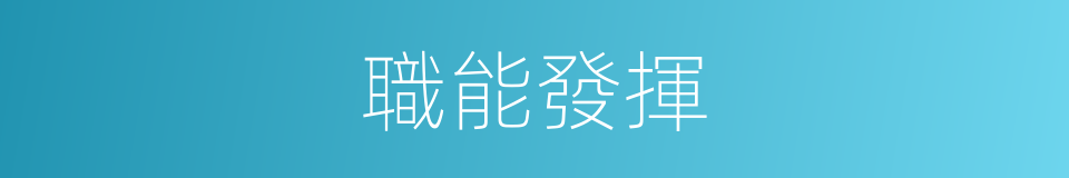 職能發揮的同義詞