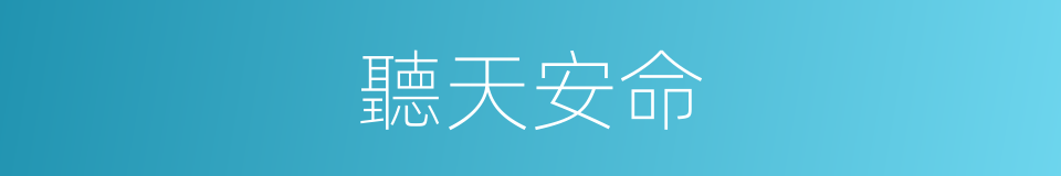 聽天安命的意思