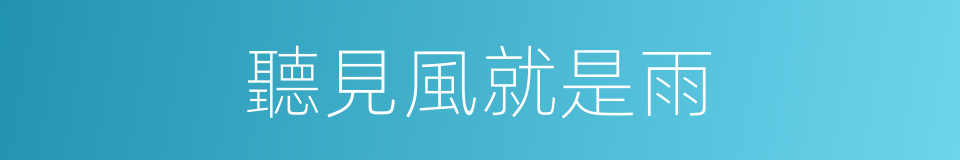 聽見風就是雨的意思