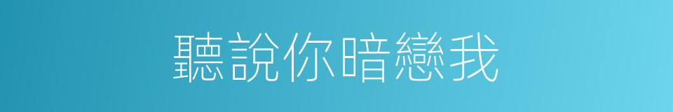 聽說你暗戀我的同義詞
