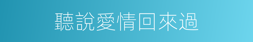 聽說愛情回來過的同義詞
