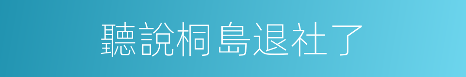 聽說桐島退社了的同義詞