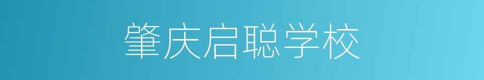 肇庆启聪学校的同义词